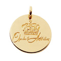 Fashion Round Shape Metal hang Pendant Custom Stamping Name Gold Charm Accessory for Women Bracelet