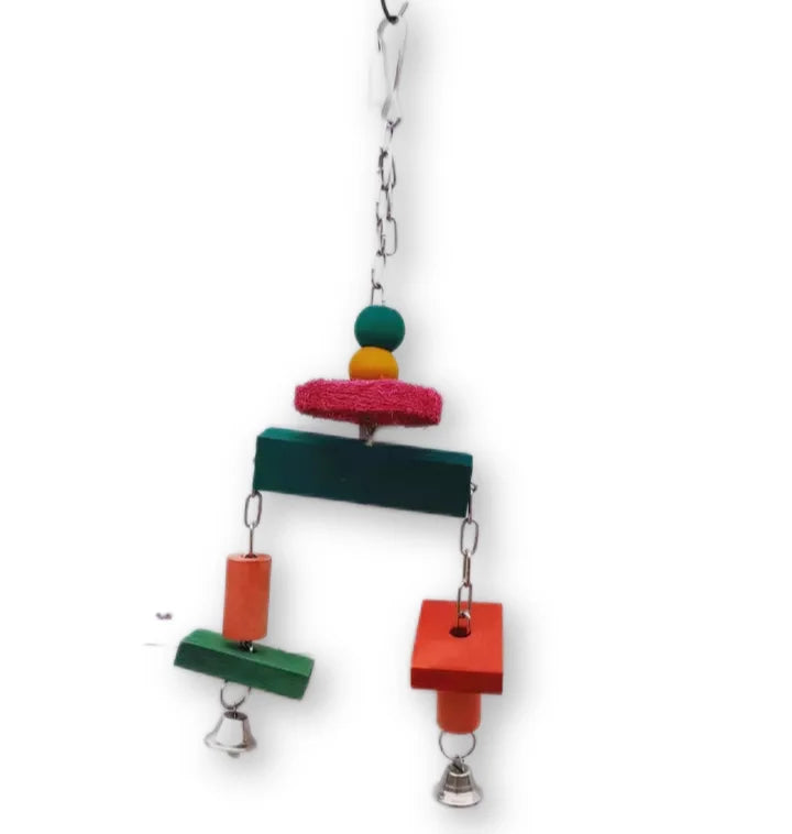 Jingle Stars Eco-Friendly Hanging Parrot Toy Wood Material