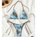 OUTPACE Women's 2-Piece Floral Print Push up Bikini Swimsuit Set with V-Strings Quick Dry Beachwear