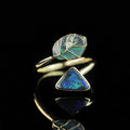 Luxury High Grade Fine Jewelry Designer 18K Gold Plated Solid 925 Sterling Silver Natural Australian Opal Ring for Women Men