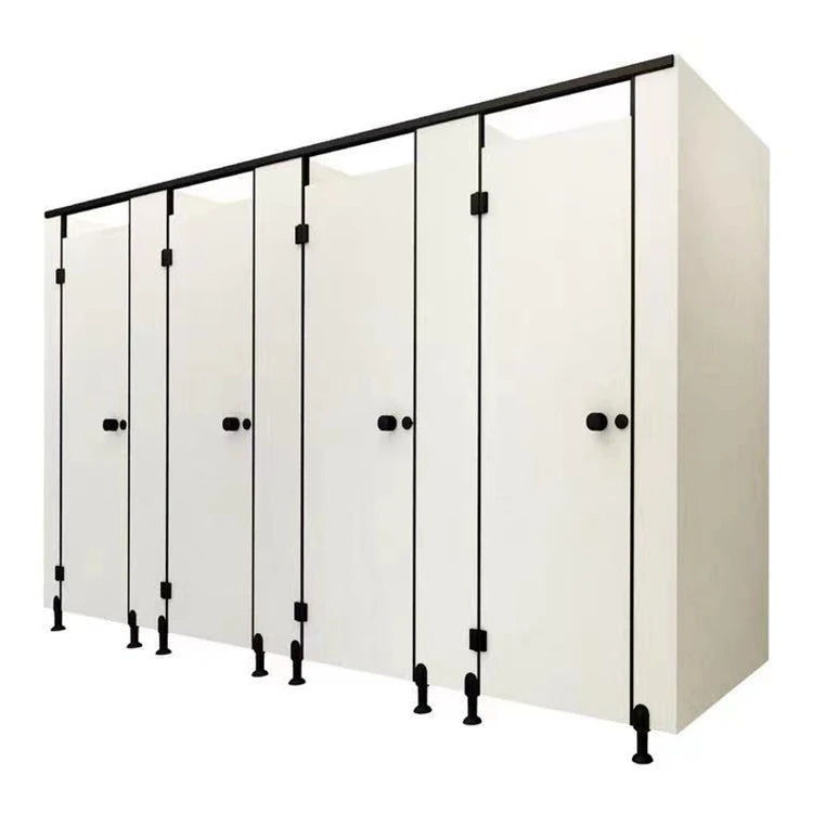 Modern Waterproof HPL Eco-Friendly Green Red LED Light Toilet Partition Commercial Bathroom Cubicle Hospital School Shower Mall