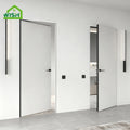 Modern Style Aluminium Alloy Frameless  Invisible Door with Wooden Panel Flush Mounted Same Color As Wall for Interior Doors