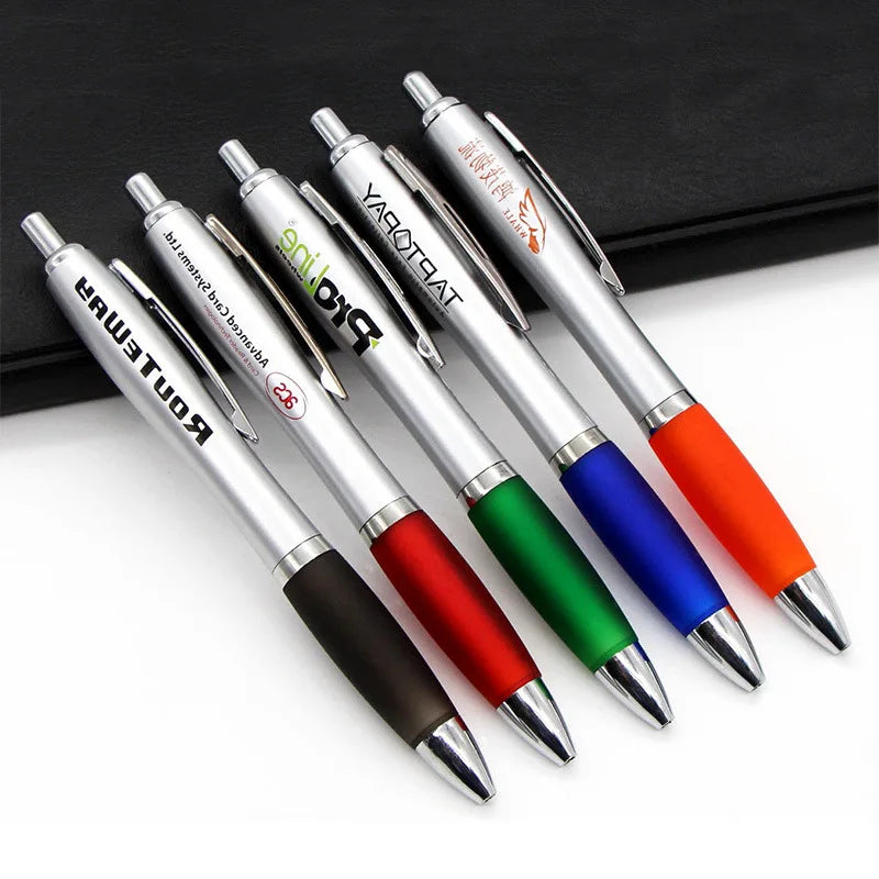 Promotional Cheap Blue Plastic Ballpoint Pen with Custom Logo Print