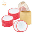 Eco-friendly 3.15" Round Soft Bamboo Terry Makeup Remover Pads Reusable Women Makeup Gift Set Cosmetics