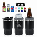 Custom 14oz 4 in 1 Can Cooler Stainless Steel Double Wall Vacuum Insulated Beer Cooler Can Holder Slim Can Coolers with 2 Lids
