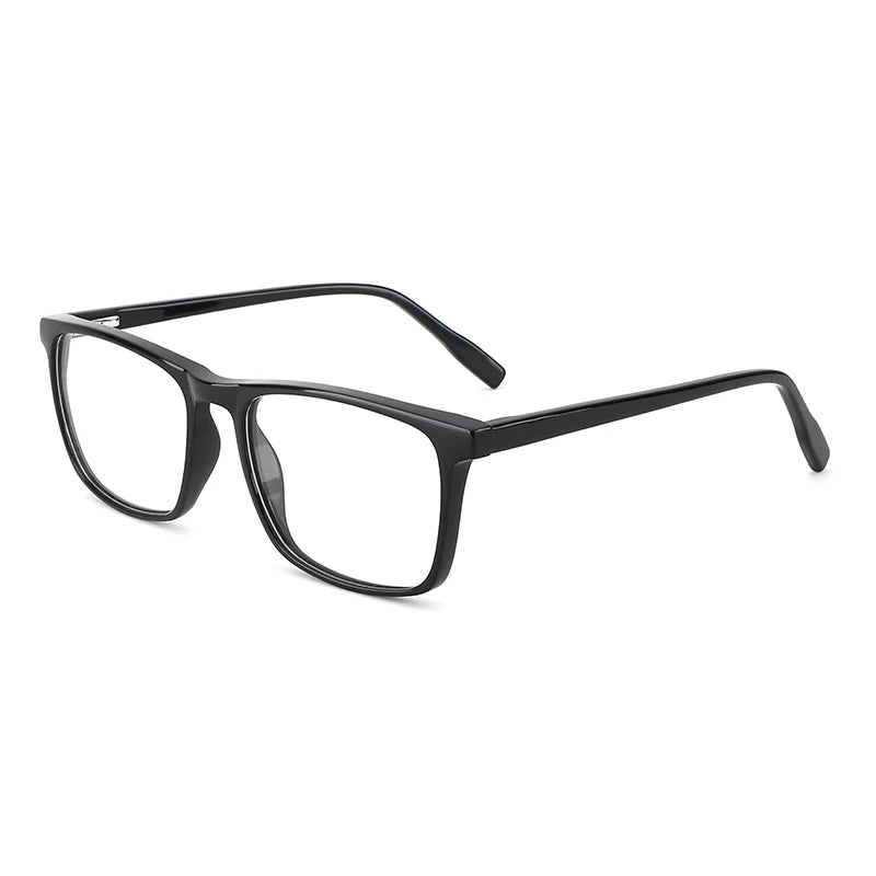 Rectangle Square Reading Glasses Frame  Anti Blue Light Black Frame Clear Lens Acetate Eyeglasses