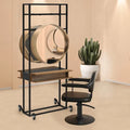 Luxury Glass Hairdressing Mirror with Wheels Beauty Salon Station Barber Mirror Furniture