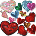 Wholesale Iron on Sequin Embroidery Love Heart Patch for Cloth Hat Decoration