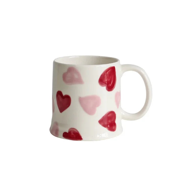 Hand-painted Heart-shaped Mugs Creative Home Coffee Mugs