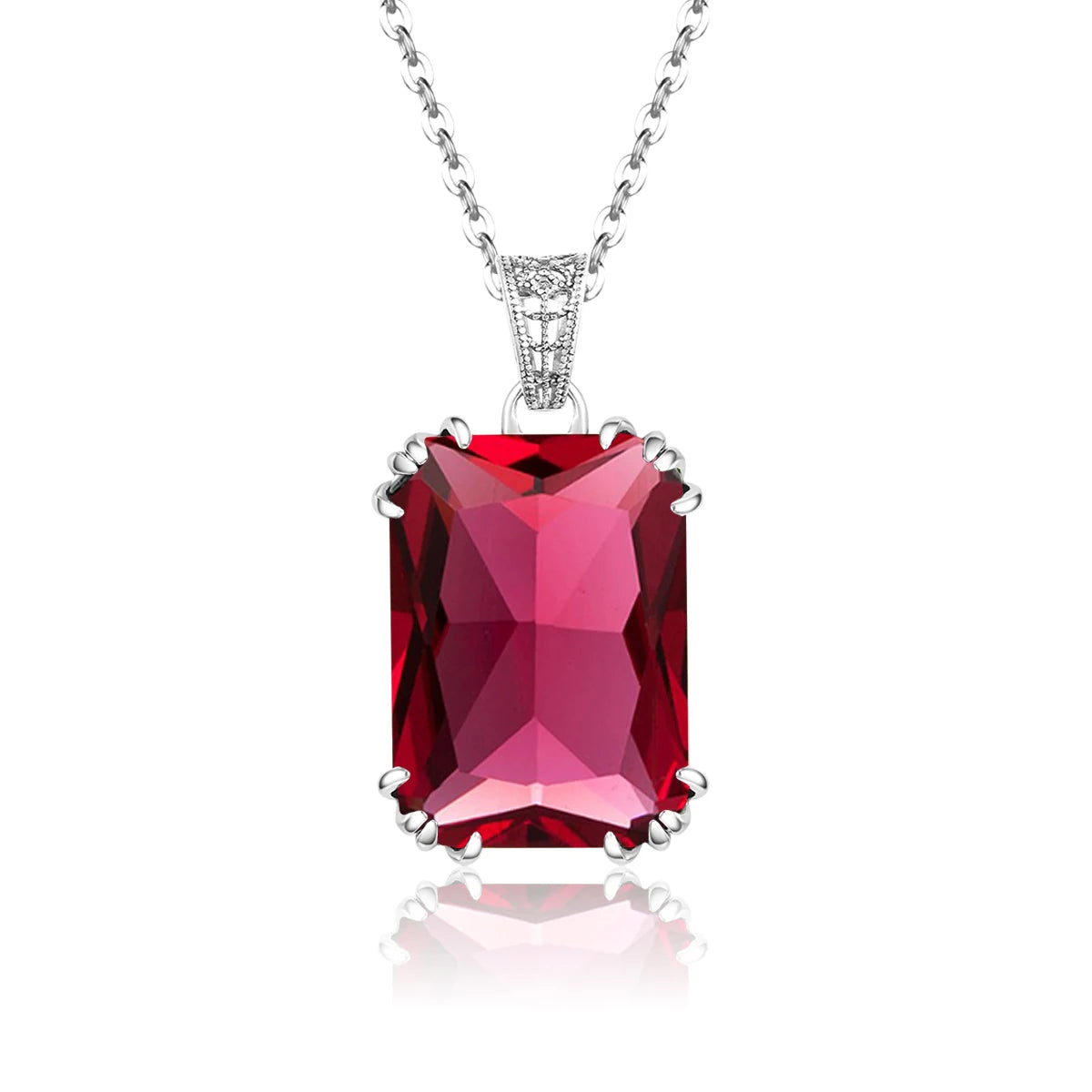 925 Silver Ruby Necklace Pendant Victoria Filigree Red Gem Women Luxury Gift Jewelry Necklaces for Women New Arrival 2023
