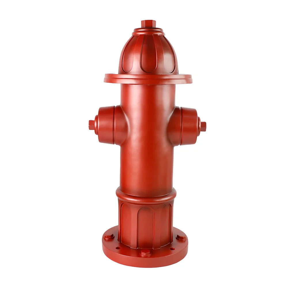 Realistic Red Fire Hydrant-Shaped Resin Outdoor Ornament Golden Retriever Interactive Design Hand-Painted Flower-Themed Model