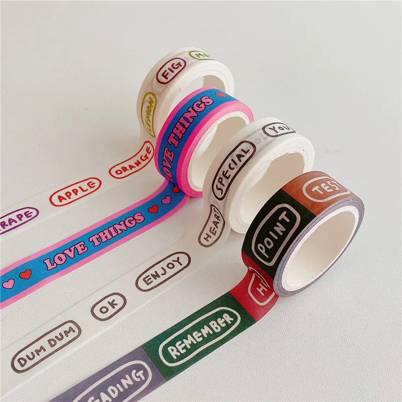 Custom Single Sided Washi tape Lovely Rainbow Letter Water Activated Hot Melt Washi tape for Decoration