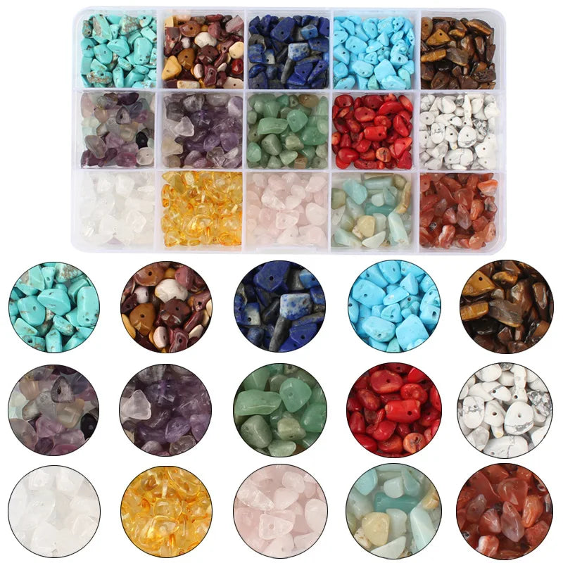15 Colors Crystal Beads for Jewelry Making Supplies Gemstone Bracelet Beads Natural Stone Beads DIY Set Kits