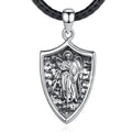Isunni Fashion Trendy S925 Sterling Silver Archangel Saint Michael Necklaces