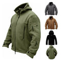 Winter Fleece Jacket for Men Solid Color Thermal Fleece Hoodie Outdoors Sports Jackets With Zipper