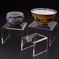 Customized Strong Clear Acrylic Foldable Display Riser 3 Pack U-Shape Boutique Garment Stand Carton Packed