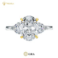 Elegant 3ct Oval Cut Moissanite Ring S925 Sterling Silver Engagement Jewelry Gift Unique Diamond Ring