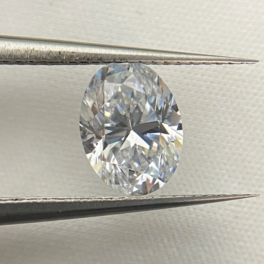 HQ GEMS 1-2 Carat D VVS1 IGI Certificate Lab Created HPHT Rough Oval Cut HPHT CVD Diamond Engagement Ring