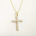 LOZRUNVE Fashionable Theme Cross Pendant Chain Gold Necklace Jewelries 925 Silver