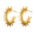 JINYOU 1756 Charm Gold Color 18K Gold Plated Cheap Earrings Stainless Steel Metal Hoop Earrings Jewelry for Women