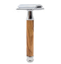 JDK Hot Sale Natural Wood Handle Double Edged Blade Shaving razor Facial Barber Safety razor