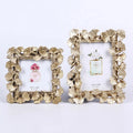 Trending European Home Decors 4Inch 6 Inch Golden Ginkgo Leaf Resin Photo Frame Customizable Size Logo Silk Screen Printing