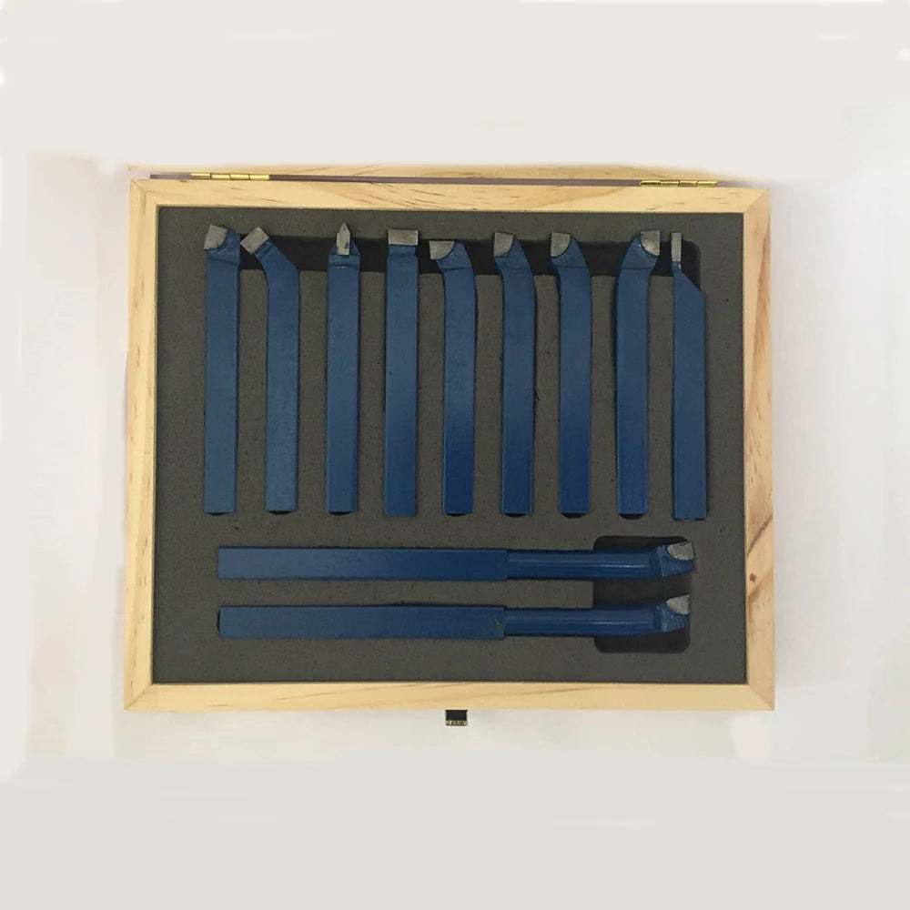 DIJIN Carbide Tipped Thread Turning Tool Set Lathe Cutter OEM 16x16mm/11pcs Uncoated for Mini Lathe