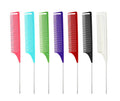 New Arrived Custom Carbon Parting Hair Comb Metal Rat Tail Comb Salon Hairdressing Styling