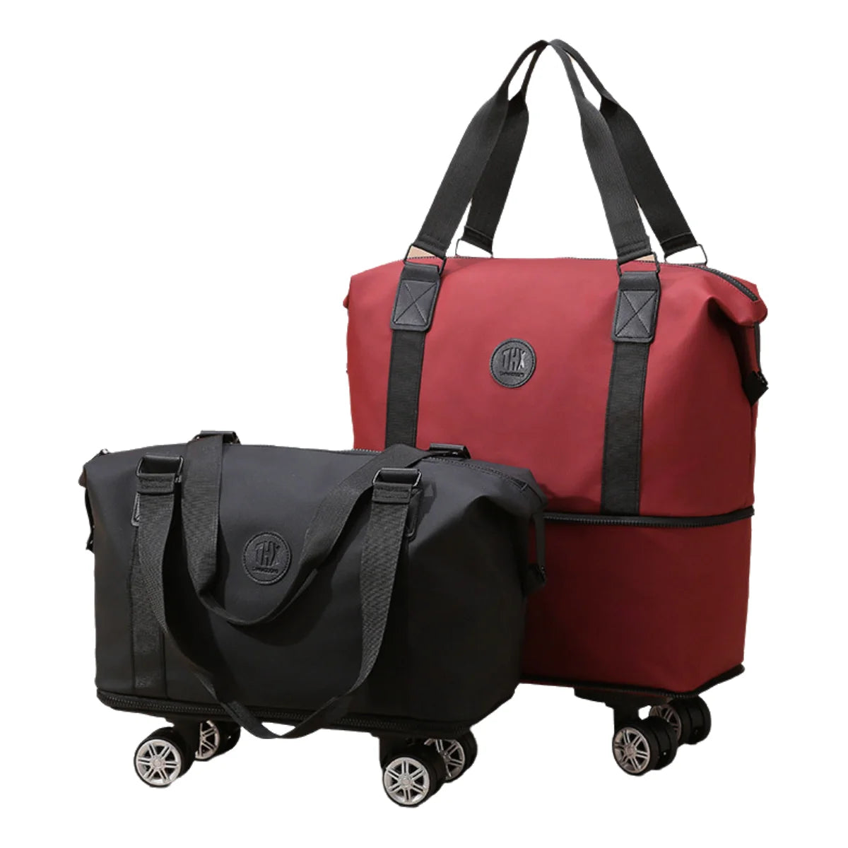 2024 Fashionable Expandable Weekender Gym Travel Bag with Zipper Closure Waterproof Duffel Wheel Foldable Duffle Bag