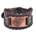 Vintage Viking Wolf Head Bracelet Men Wide Bracelet