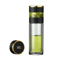 Hot Sale Tea Water Separation Bottle With LED Temperature Display Double-layer High Borosilicate Glass Mug 350ml
