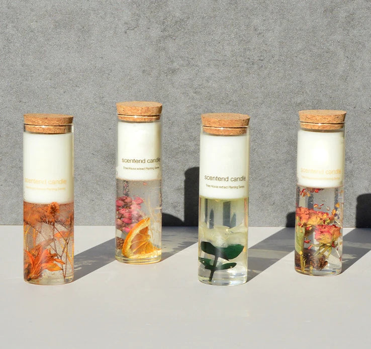New Luxurious Dried Floral Design Relaxing Moments Home Decor Weddings Soy Wax Beeswax Aromatherapy Double-Layered Diwali