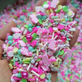 1000g DIY Craft Slime Filling Polymer Clay Slices Acrylic Pearl Beads Pink Christmas Cane Mix Polymer Sprinkles