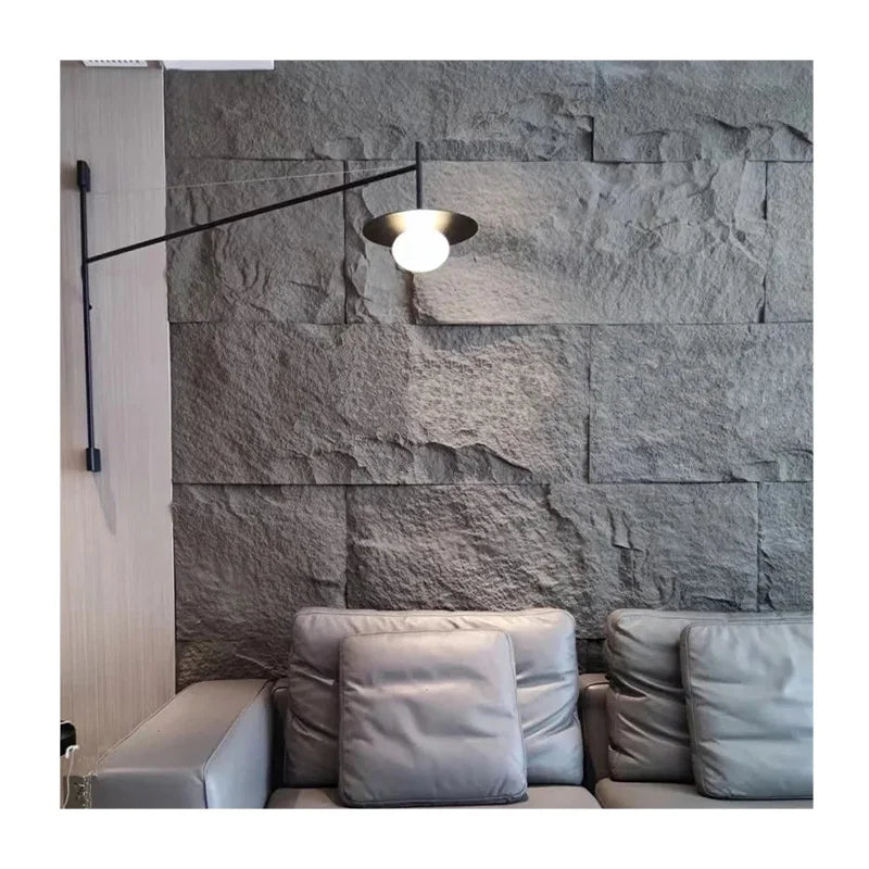 Solid Surface Black Slate 3D Wall Decoration Panel Outdoor Polyurethane Artificial Stone PU Stone Wall Panels Exterior