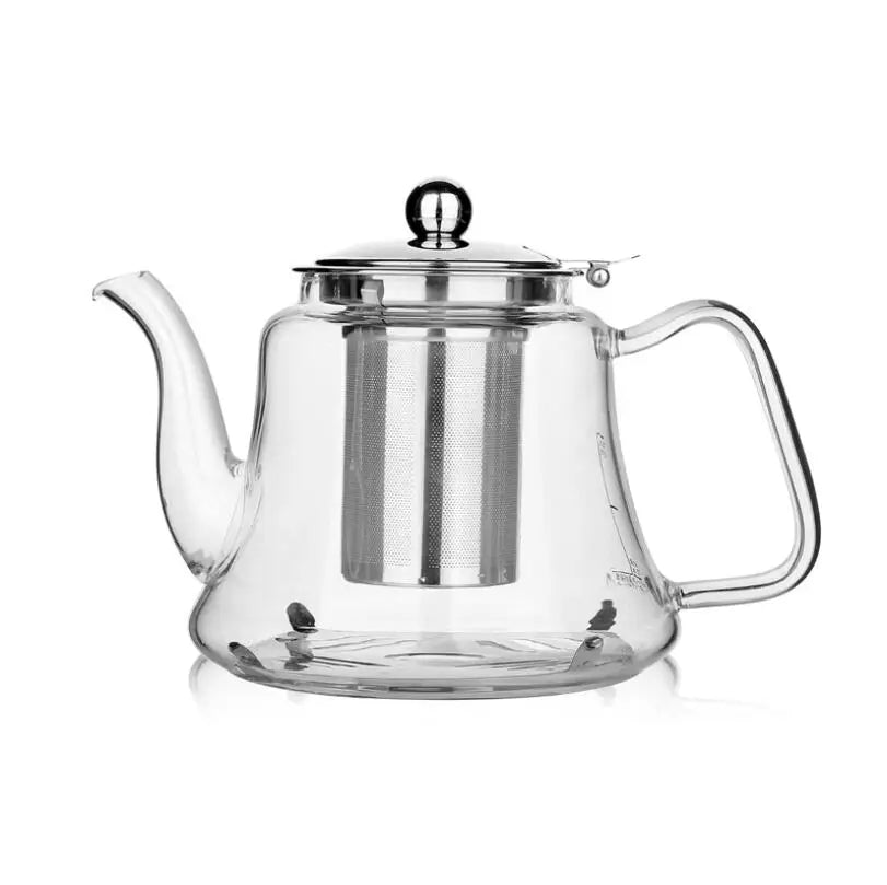 Stainless Steel Base Teapot Large Capacity Glass Kettle Heat Resistant Glass Teapot With Strainer Flower Pot