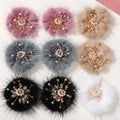 Fashionable Hair Winter Accessories Embellished With Pearl Jewelry for Hairclip Shoes Mink Fur Ball Pompoms Accessories