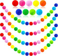 4 Pack Colorful Pom Pom Garland Hanging Supplies for Wall Christmas Tree Birthday Party Winter Decorations Rainbow Felt Ball