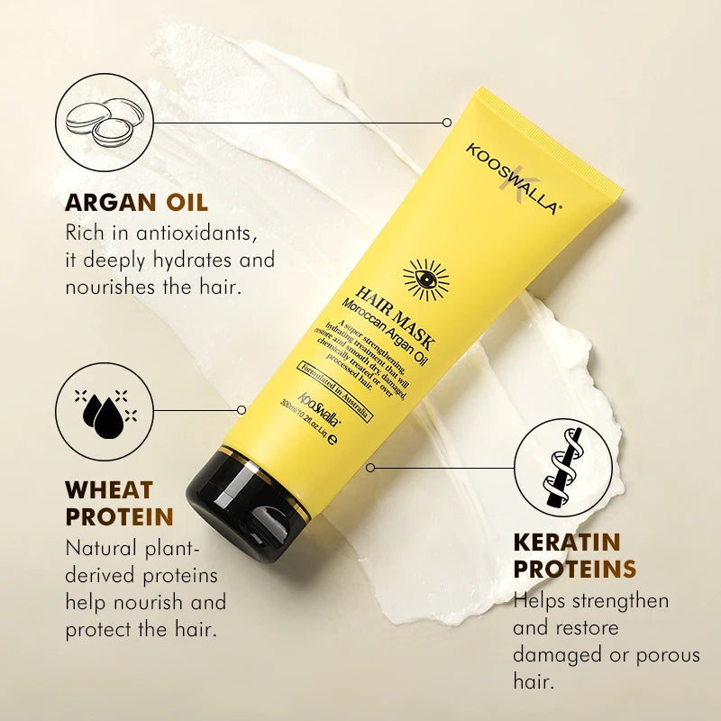 Luxury Organic Treatment Argan Oil Hair Mask Deep Moisturizing Frizz Control Strengthens Hair Enhances Shine Rich