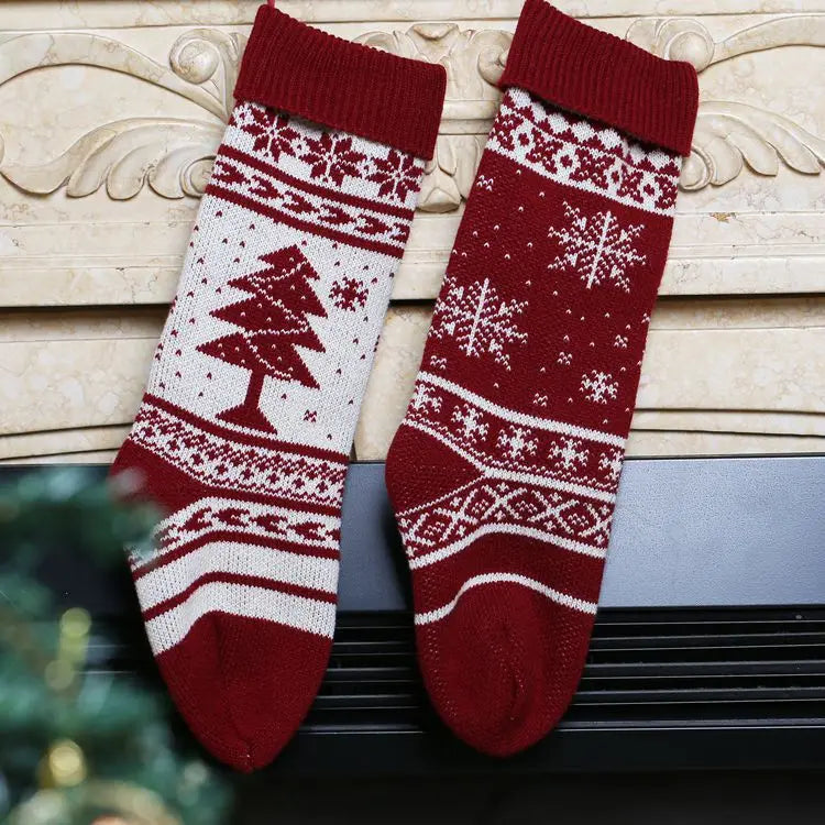 Best Sell 100% Acrylic Knitted Christmas Socks 2021 Design Christmas Items Stocking Christmas Hand Embroidery Designs