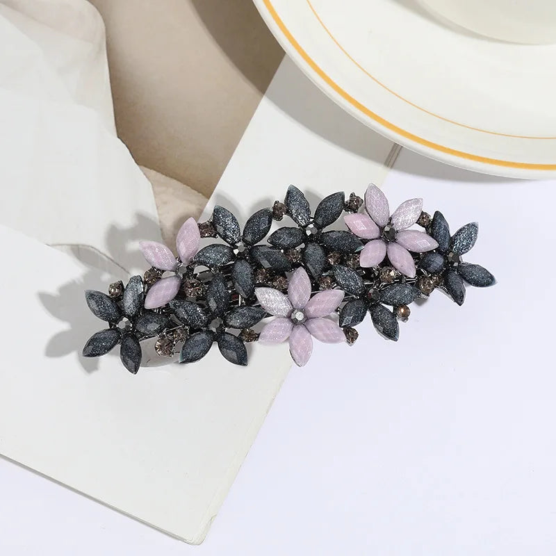 Crystal Rhinestones Hair Barrettes Flower Clip Vintage Spring Hair Clips Bridal Hair Jewelry