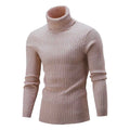 M-3XL Autumn and Winter Pullover Casual Men's Solid Pullover Sweater High Collar Men's Casual SweaterKnitted Turtleneck Sweater