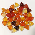 Hongzhuo Wholesale Loose Gemstone 10mm Triangle Red Agate Cabochons Natural Loose Stones Crafts