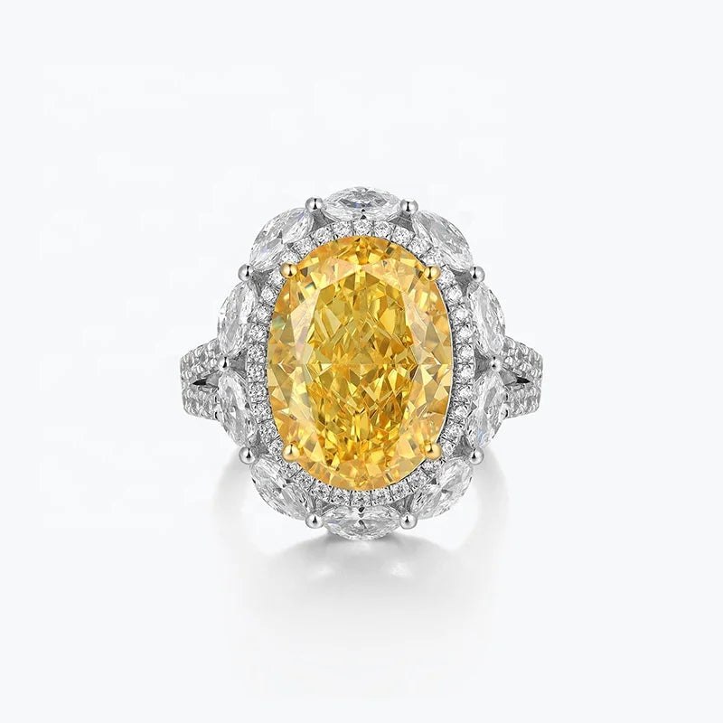 New Arrival 925 Sterling Silver Engagement Rings Trendy Wedding Party Zircon Oval Cut Gold Vermeil Platinum Plated Women