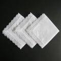 Lady's 25x25cm Custom Size Design Wedding Bulk White Embroidered Lace Handkerchief