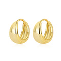 Simple Jewelry Delicate Earrings 18K Gold Plated Round S925 Sterling Silver Glossy Earring Jewelry