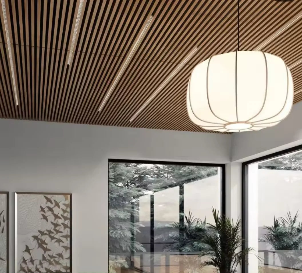 Kasaro Led Recessed Led Painel Wood Wall Decor Interior LED Light Acoustic Slat Panels with Led