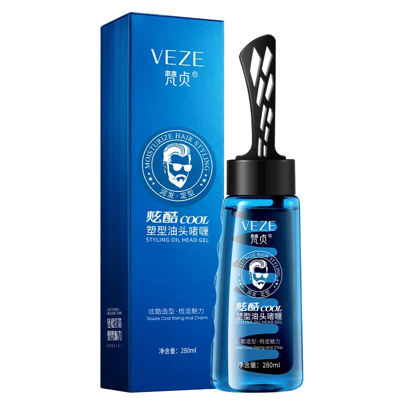 VEZE Wholesale Refreshing Quick-Drying Type Cool Styling and Charming Oil Hair Gel Transparent Paste Men's Hair Spray