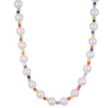 Wholesale Natural Pearl 18K Gold Plated Stainless Steel Colorful Choker Chunky Fresh Water Pearl Beaded Necklace