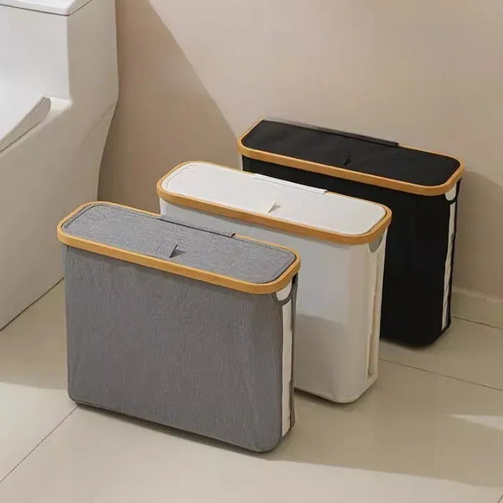 Transparent Fabric PP Tissue Storage Basket Foldable Lid Waterproof Rectangle Storage Box for Home Bathroom Tissues