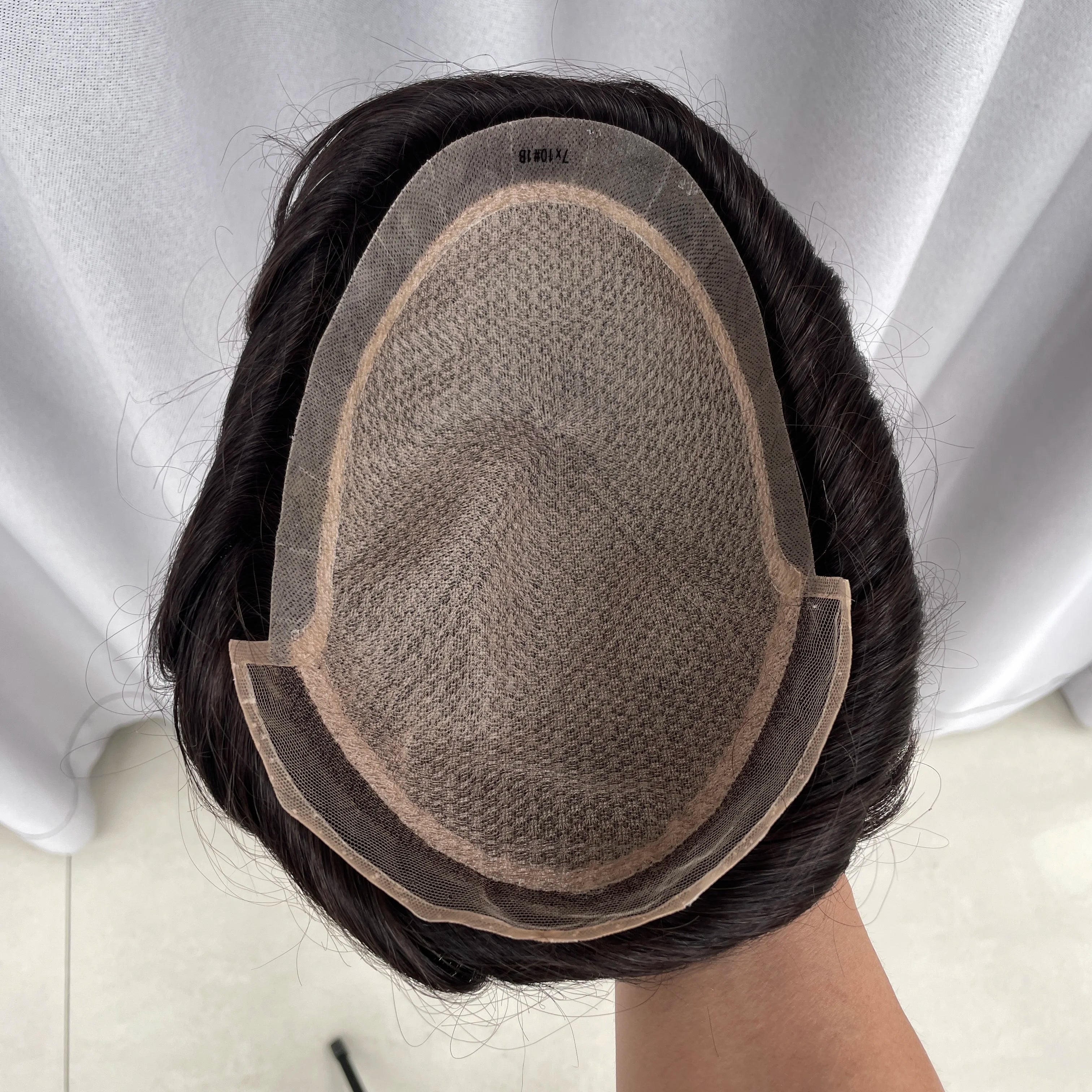Qingdao Factory Instock Wholesale Injected Lace Silk Top Toupee Base 100% Natural Human Hair Replacement